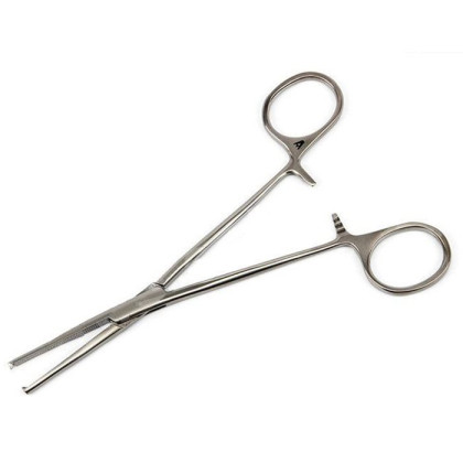 Зажим к/о 1х2 зубый, зубчатый, прямой, №2, 160 мм Фото товара Зажим к/о 1х2 зубый, зубчатый, прямой, №2, 160 мм