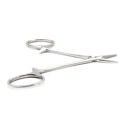 Фото товара Зажим к/о глазной, прямой с зубом, 84 мм