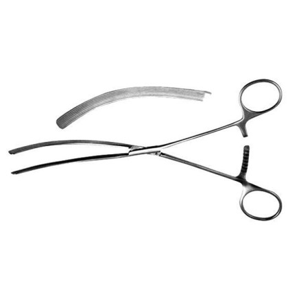 Зажим кишечный эластичный для детей изогнутый 192 мм Фото товара Зажим кишечный эластичный для детей изогнутый 192 мм