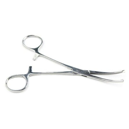 Зажим кровоостанавливающий 1х2 зубчатый изогнутый № 3 200 мм Фото товара Зажим кровоостанавливающий 1х2 зубчатый изогнутый № 3 200 мм