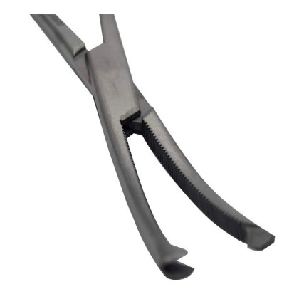 Зажим кровоостанавливающий 1х2 зубый зубчатый изогнутый N 1 150мм Фото товара Зажим кровоостанавливающий 1х2 зубый зубчатый изогнутый N 1 150мм