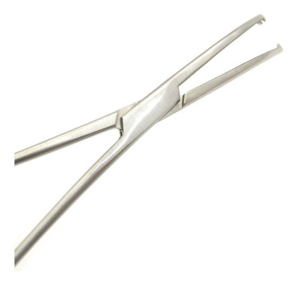 Зажим кровоостанавливающий 1х2 зубый зубчатый изогнутый N3 200 мм Фото товара Зажим кровоостанавливающий 1х2 зубый зубчатый изогнутый N3 200 мм