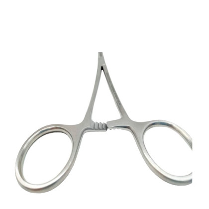 Зажим кровоостанавливающий 1х2 зубый зубчатый изогнутый по плоскости для новорожденных 125мм Фото товара Зажим кровоостанавливающий 1х2 зубый зубчатый изогнутый по плоскости для новорожденных 125мм