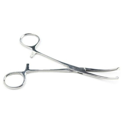 Зажим кровоостанавливающий 1х2 зубый зубчатый изогнутый № 2, 160 мм Фото товара Зажим кровоостанавливающий 1х2 зубый зубчатый изогнутый № 2, 160 мм