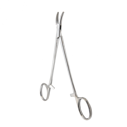 Фото товара Зажим кровоостанавливающий "Москит", сосудистый, изогнутый по плоскости, детский, 165 мм. Surgiwell