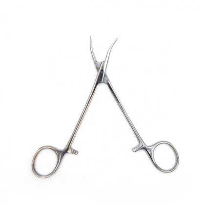 Фото товара Зажим кровоостанавливающий "Москито", изогнутый по ребру, 160 мм. Surgiwell