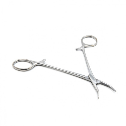 Фото товара Зажим кровоостанавливающий "Москито", изогнутый по ребру, 160 мм. Surgiwell