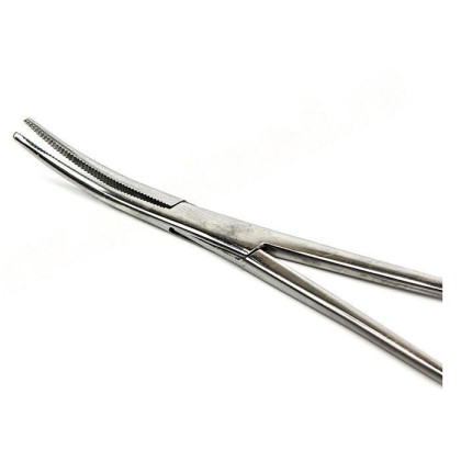 Зажим кровоостанавливающий зубчатый изогнутый № 1, 158 мм Фото товара Зажим кровоостанавливающий зубчатый изогнутый № 1, 158 мм