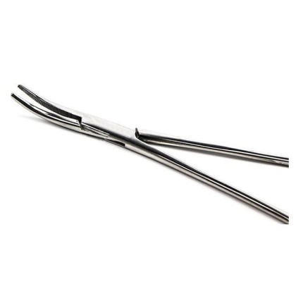 Зажим кровоостанавливающий зубчатый изогнутый №1 ПТО Медтехника Фото товара Зажим кровоостанавливающий зубчатый изогнутый №1 ПТО Медтехника