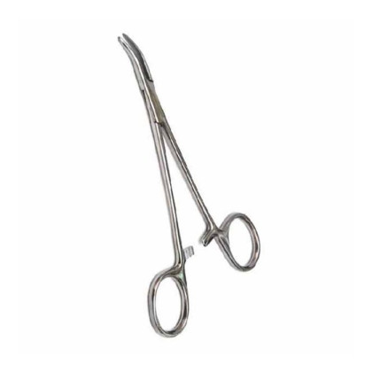 Зажим кровоостанавливающий изогнутый по плоскости Фото товара Зажим кровоостанавливающий изогнутый по плоскости