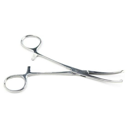 Зажим кровоостанавливающий изогнутый по ребру 125 мм Фото товара Зажим кровоостанавливающий изогнутый по ребру 125 мм