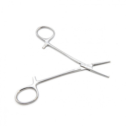 Зажим кровоостанавливающий одно- и двузубый, зубчатый, прямой для новорожденных, 125 мм. Surgiwell Фото товара Зажим кровоостанавливающий одно- и двузубый, зубчатый, прямой для новорожденных, 125 мм. Surgiwell