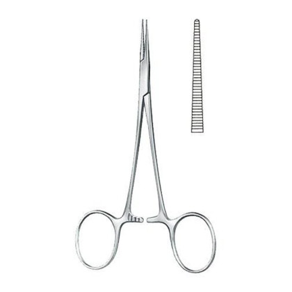 Фото товара Зажим кровоостанавливающий по HALSTED-MOSQUITO (Москит), изогнутый, 14 см KLS Martin