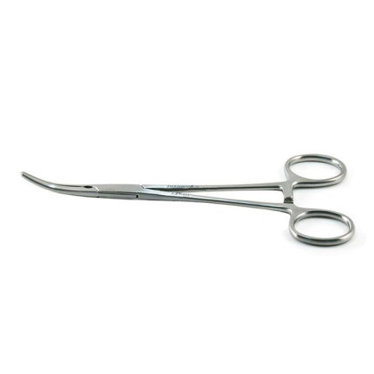 Зажим кровоостанавливающий с атравматической насечкой изогнутый 160мм Surgicon Фото товара Зажим кровоостанавливающий с атравматической насечкой изогнутый 160мм Surgicon