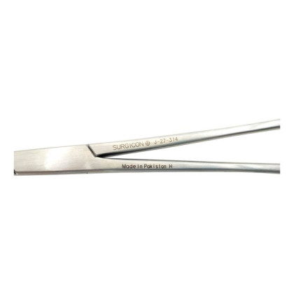 Зажим кровоостанавливающий с атравматической насечкой прямой 160мм Фото товара Зажим кровоостанавливающий с атравматической насечкой прямой 160мм