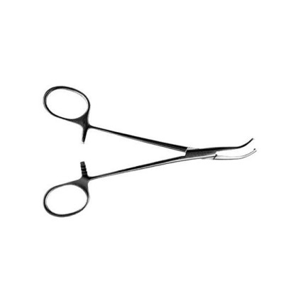 Зажим кровоостанавливающий типа "Москит" зубчатый изогнутый по ребру 154 мм Фото товара Зажим кровоостанавливающий типа "Москит" зубчатый изогнутый по ребру 154 мм