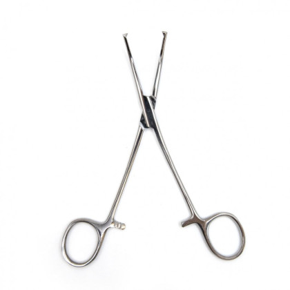 Зажим кровоостанавливающий, одно- и двузубый, зубчатый, изогнутый №2, 165 мм. Surgiwell Фото товара Зажим кровоостанавливающий, одно- и двузубый, зубчатый, изогнутый №2, 165 мм. Surgiwell