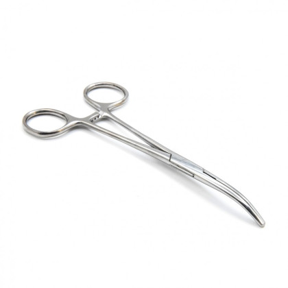 Зажим кровоостанавливающий, с атравматической нарезкой, изогнутый, 160 мм. Surgiwell Фото товара Зажим кровоостанавливающий, с атравматической нарезкой, изогнутый, 160 мм. Surgiwell