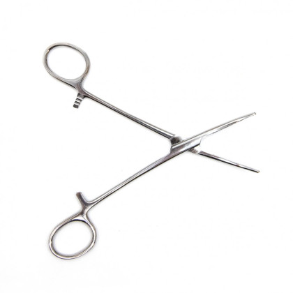 Зажим кровоостанавливающий, с атравматической нарезкой, изогнутый, 160 мм. Surgiwell Фото товара Зажим кровоостанавливающий, с атравматической нарезкой, изогнутый, 160 мм. Surgiwell