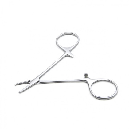 Фото товара Зажим медицинский BABY-MOSQUITO, кровоостанавливающий глазной, прямой с зубом, 84 мм (З-8р), МИЗТ