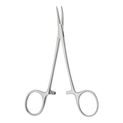 Фото товара Зажим медицинский HALSTED-MOSQUITO, кровоостанавливающий, для новорожденных, изогнутый по плоскости, 125 мм (З-121р), МИЗТ