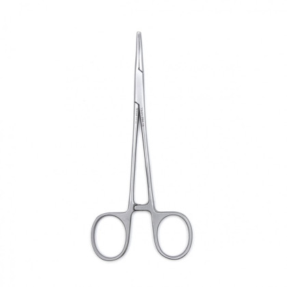 Фото товара Зажим медицинский KOCHER, кровоостанавливающий 1х2 зубый, зубчатый, изогнутый, № 1, 150 мм (З-21-1р), МИЗТ