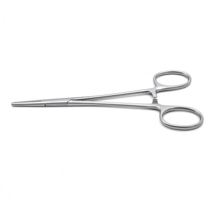 Фото товара Зажим медицинский KOCHER, кровоостанавливающий 1х2 зубый, зубчатый, прямой, № 1, 150 мм (З-21р), МИЗТ