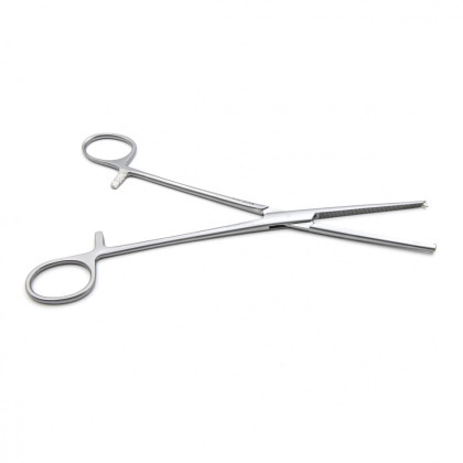 Фото товара Зажим медицинский KOCHER-OCHSNER, кровоостанавливающий 1х2 зубый, зубчатый, прямой, №3, 200 мм (З-31р), МИЗТ