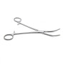 Фото товара Зажим медицинский MIKULICZ, с кремальерой для прикрепления операционного белья к брюшине, изогнутый, 195 мм (З-38р), МИЗТ