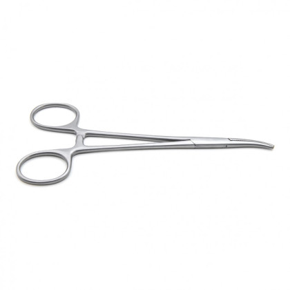 Фото товара Зажим медицинский MOSQUITO, кровоостанавливающий, зубчатый изогнутый по ребру, 154 мм (З-62-4р), МИЗТ