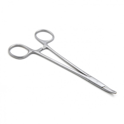 Фото товара Зажим медицинский MOSQUITO, кровоостанавливающий, сосудистый, изогнутый по плоскости, 165 мм (З-140-2р), МИЗТ