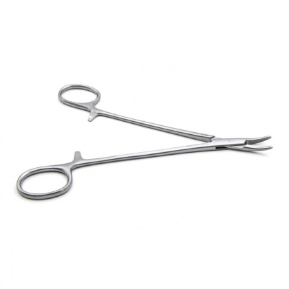 Фото товара Зажим медицинский MOSQUITO, кровоостанавливающий, сосудистый, изогнутый по плоскости, 165 мм (З-140-2р), МИЗТ