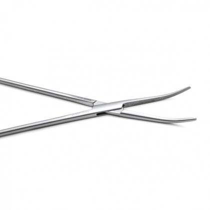 Фото товара Зажим медицинский PEAN, кровоостанавливающий зубчатый, изогнутый, № 3, 270 мм (З-42р), МИЗТ