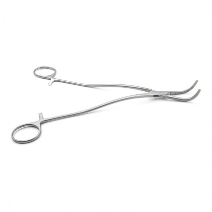 Фото товара Зажим медицинский, Диссектор OVERHOLT-MARTIN, с изогнутыми ручками, с кремальерой, № 2, 210 мм (Д-33р), МИЗТ