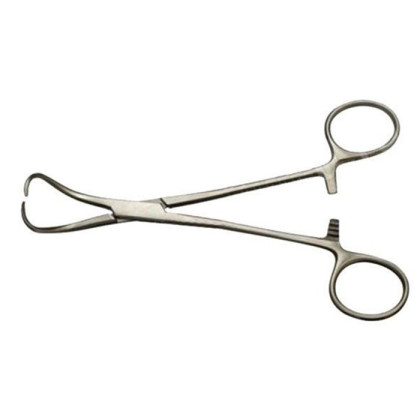 Зажим с кремальерой для операционного белья 150 мм ПТО Медтехника Фото товара Зажим с кремальерой для операционного белья 150 мм ПТО Медтехника