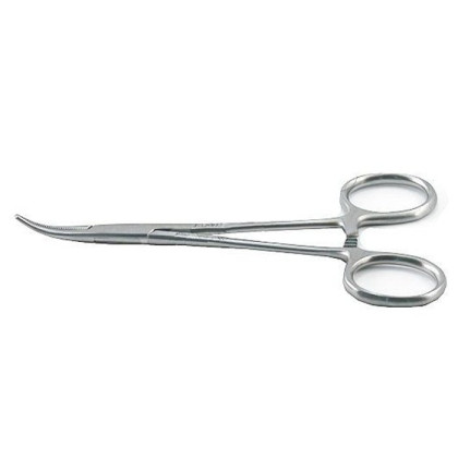 Зажим с кремальерой для прикрепления белья к брюшине детский 140 мм Surgicon Фото товара Зажим с кремальерой для прикрепления белья к брюшине детский 140 мм Surgicon