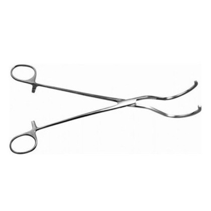 Зажим с кремальерой для ушка сердца №1 изогнутый, 260 мм Фото товара Зажим с кремальерой для ушка сердца №1 изогнутый, 260 мм