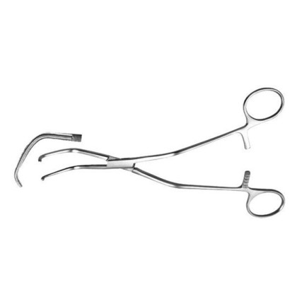 Зажим с кремальерой для ушка сердца, № 4, изогнутый, 205 мм Фото товара Зажим с кремальерой для ушка сердца, № 4, изогнутый, 205 мм