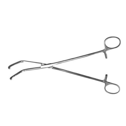 Зажим с кремальерой для ушка сердца, №2, изогнутый, 235 мм Фото товара Зажим с кремальерой для ушка сердца, №2, изогнутый, 235 мм