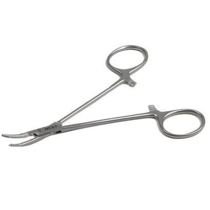 Зажим типа москит атравматический 125 мм изогнутый ПТО Медтехника Фото товара Зажим типа москит атравматический 125 мм изогнутый ПТО Медтехника