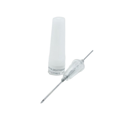 Фото товара Игла одноразовая стерильная двусторонняя с визуальной камерой для взятия крови 0,8х25мм (21Gх1") Rustech, 100 шт/уп