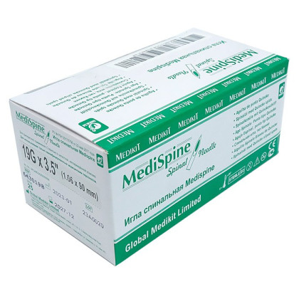 Фото товара Игла спинальная (тип Квинке) G19 Medispine, 25 шт/уп