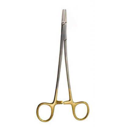 Фото товара Иглодержатель, армированный твердым сплавом, с золотыми ручками, 200 мм. Surgiwell