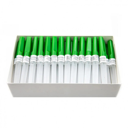 Фото товара Иглы двухсторонние  21G*1 1/2, зелёные (100 шт/уп) для взятия проб крови