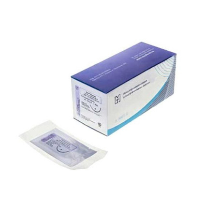 Фото товара КАПРОН крученый неокрашенный стерильный USP 0 (MР3,5), 150 см ПТО Медтехника, 20шт/уп