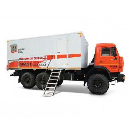 Кабинет рентгенографический подвижной с аппаратом рентгенографическим цифровым универсальным на базе КАМАЗ-43118 Фото товара Кабинет рентгенографический подвижной с аппаратом рентгенографическим цифровым универсальным на базе КАМАЗ-43118