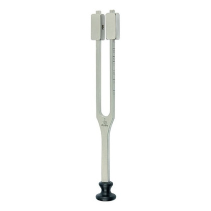 Фото товара Камертон по Лукае градуированный с регулируемыми от C до H демпферами  (частота 128 Гц) KaWe