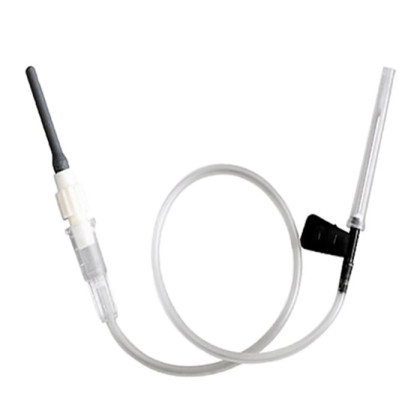 Фото товара Катетер-бабочка с луэр-адаптером с механизмом защиты иглы, 22Gx3,4"x7", 0,7 мм, 190 мм, черная (уп. 100 шт) 596122190