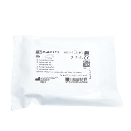 Клинок ларингоскопа Macintosh №2 F. O. со сменным световодом KaWe Фото товара Клинок ларингоскопа Macintosh №2 F. O. со сменным световодом KaWe