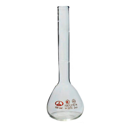 Колба лабораторная мерная 1-100-2 Фото товара Колба лабораторная мерная 1-100-2